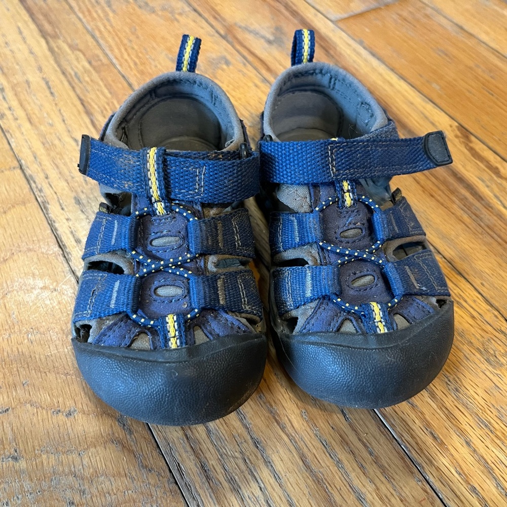 Keen water shoes.